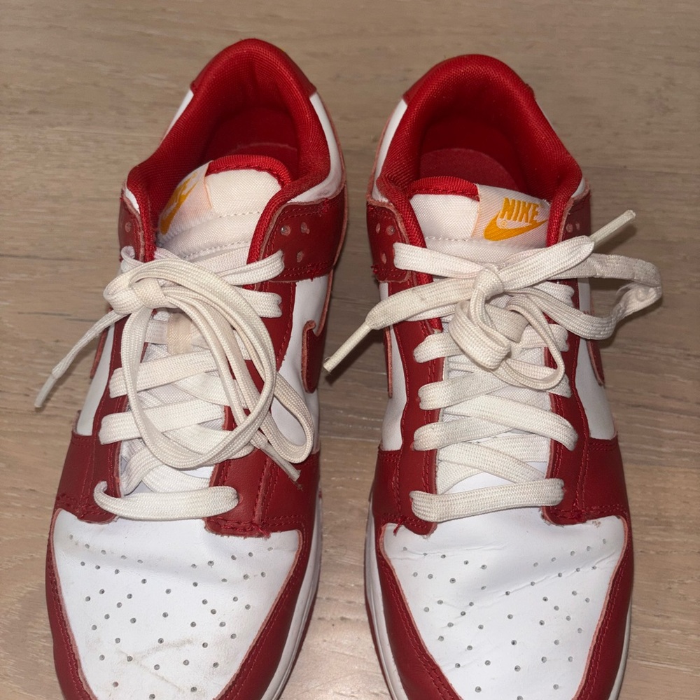 Nike Dunk Red and White Athletic Shoes